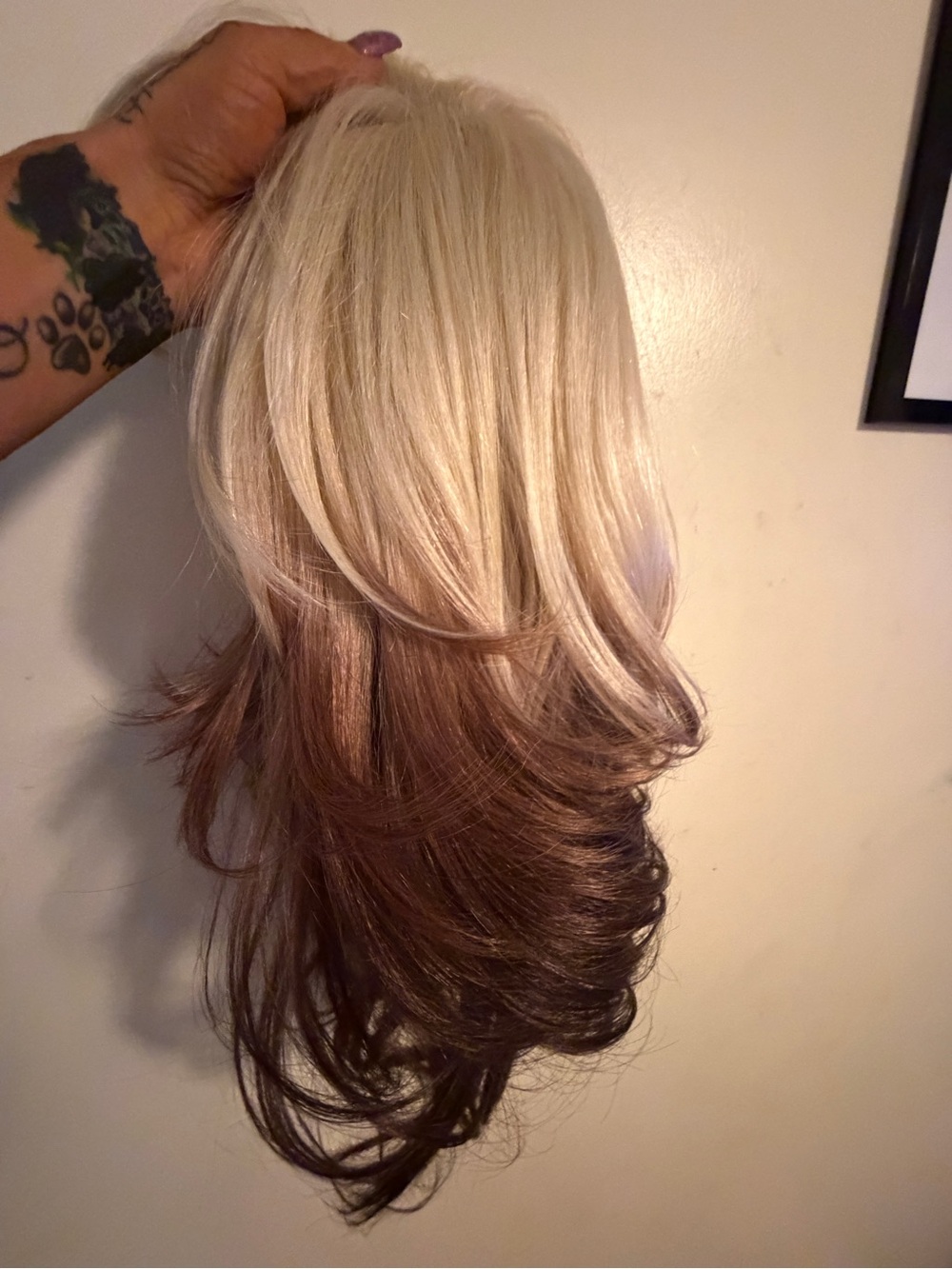 Layered Ombre Blonde to Brown Women's Wig - 20 inches, BNWT